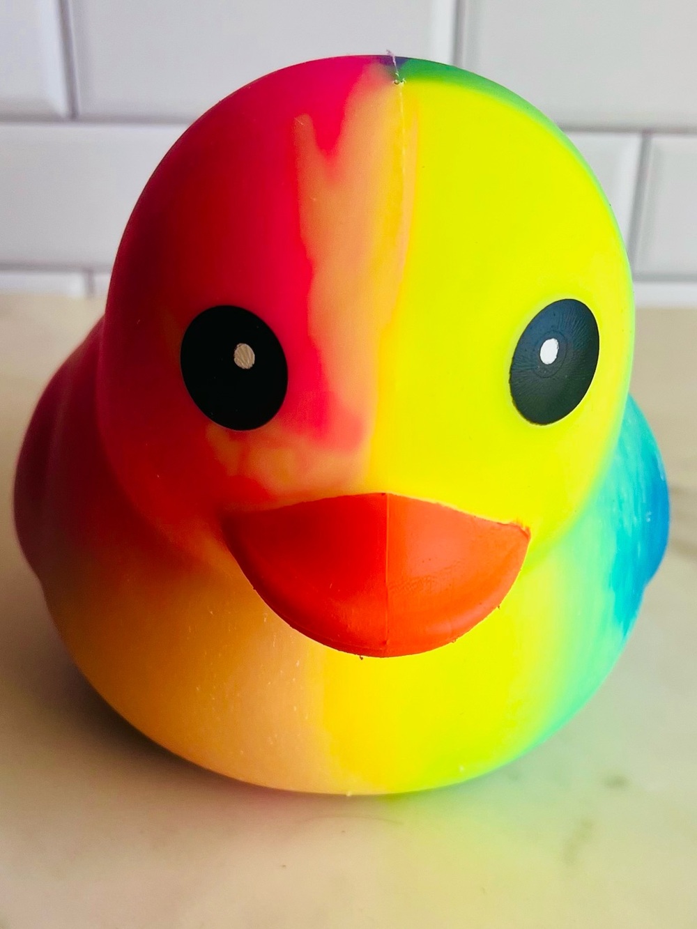 Squeeezy Colorful Tie-Dye Squishy Jumbo Duck